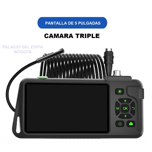 Cámara endoscopio Industrial Triple LCD